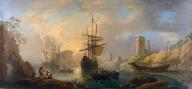 tableau : Vue d'un port