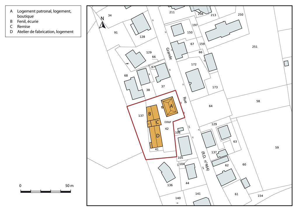 immeuble, magasin de commerce, forge et fonderie Louvet, usine de fournitures pour l'horlogerie Guillaume puis Cupillard
