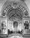 autel, retable, lambris de revêtement, 2 retables (ensemble du mobilier du choeur)