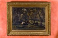 tableau : Troupeau de vaches au pâturage (Ardennes belges)