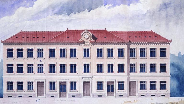 hôtel de ville, groupe scolaire, école professionnelle, tribunal, musée