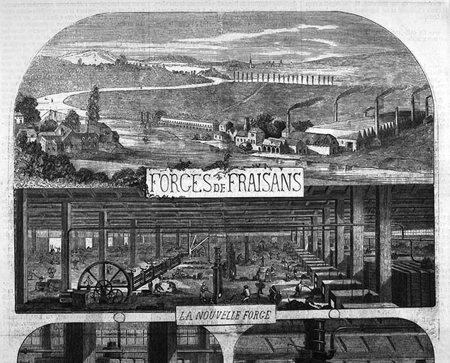 usine métallurgique, usine de construction mécanique, usine de petite métallurgie dites forges de Fraisans