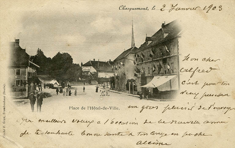usine d'horlogerie (usine de montres et de fournitures pour l’horlogerie) Binétruy et hôtel de la Poste
