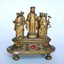 groupe sculpté (figurine) : le Christ et les quatre saints couronnés