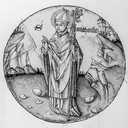 verrière : saint Anatoile, évêque de Salins, bénissant