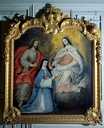 tableau et son cadre : la Vierge, le Christ et mère Marie-Victoire Fornari, fondatrice des Annonciades célestes