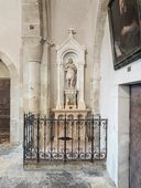 autel-retable, tabernacle (groupe sculpté), clôture des fonts baptismaux