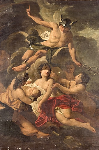 tableau : Mercure confiant le jeune Bacchus aux nymphes de Nysa