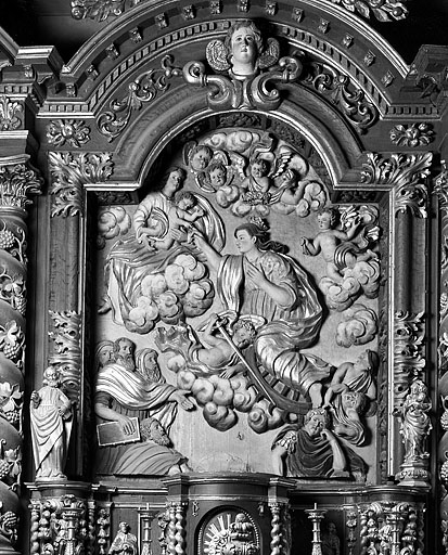 haut-relief : le Mariage mystique de sainte Catherine