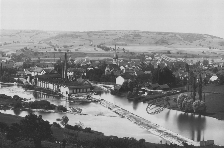 usine de pâte à papier Paravicini-Maillard, puis usine de papeterie de la société Grellinger, actuellement Papeterie de Mandeure