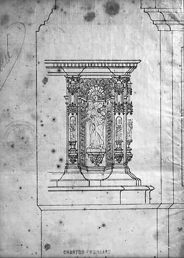 3 autels, 2 retables, 8 bas-reliefs et 29 statues (ensemble du maître-autel et de 2 autels secondaires)