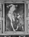 4 tableaux et leur cadre : saint Sébastien secouru par un ange, saint François de Paule priant, la Mort de saint François Xavier, saint Charles Borromée en prière