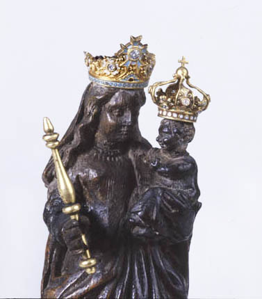 statuette de pélerinage : Vierge à l'Enfant dite Notre-Dame de Gray ou Vierge de Montaigu