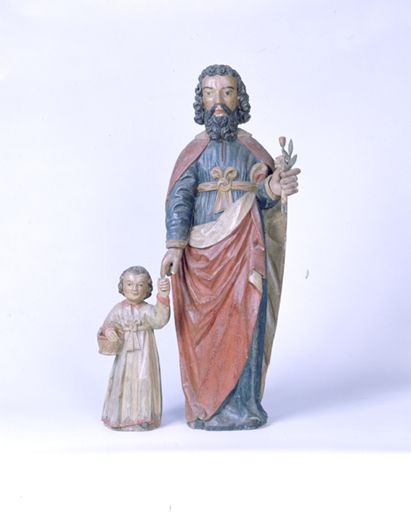 groupe sculpté : saint Joseph et l'Enfant