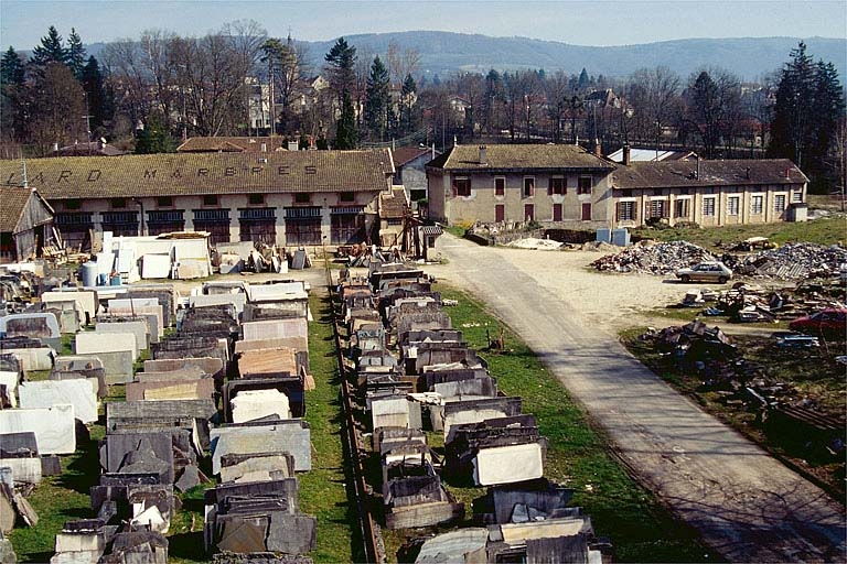moulin à blé dit moulin Febvre, usine de taille de matériaux de construction dite marbrerie Célard