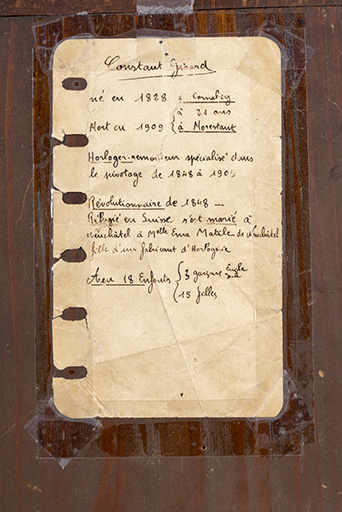 tableau : portrait de l'horloger Constant Girard