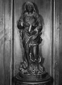2 statues (demi-nature) : sainte au livre, sainte Catherine