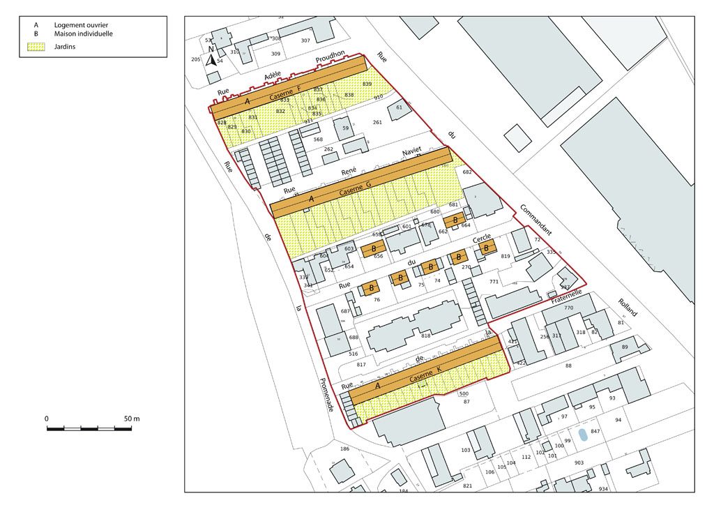 cité ouvrière Peugeot de Terre-Blanche, dite cité F, G et K