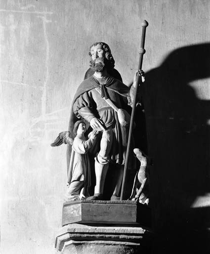 groupe sculpté : saint Roch