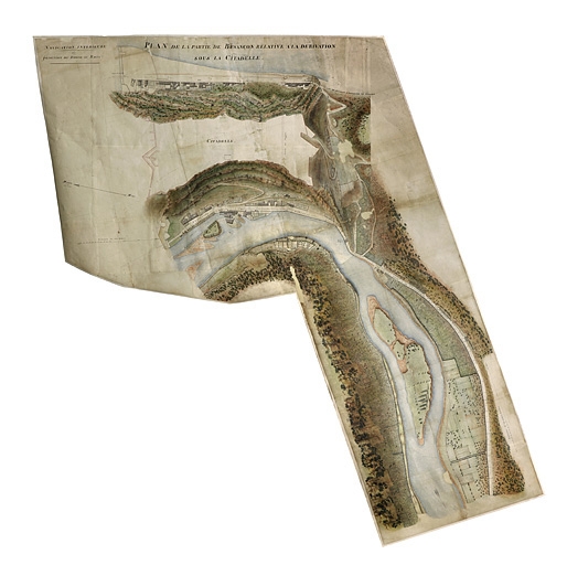 ensemble du génie civil : ouvrages liés au flottage des bois et à la navigation dans la traversée de Besançon (canal du Rhône au Rhin)