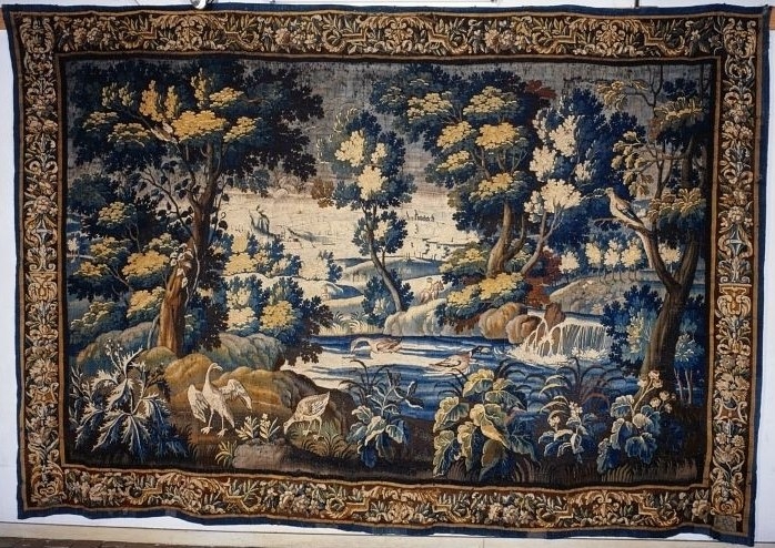 ensemble de 2 pièces murales (tenture) : tenture à la pièce d'eau, numéros d'inventaire : GHC 185/1 et 415