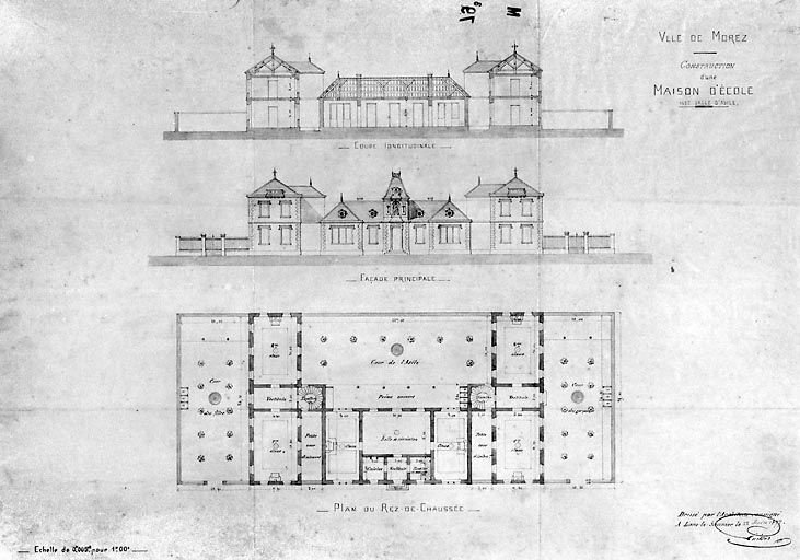 hôtel de ville, groupe scolaire, école professionnelle, tribunal, musée