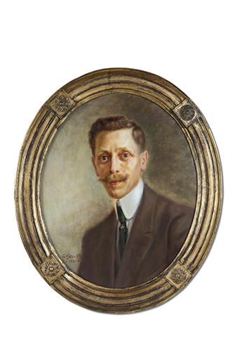 deux tableaux : portraits d'Henri Vuez et de sa femme Claire Parrenin