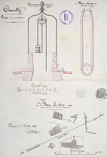 Plan du puits à reconstruire, 1851