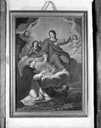 tableau : la Vierge donnant le rosaire à saint Dominique