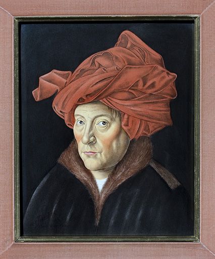 tableau émaillé : l'Homme au turban rouge