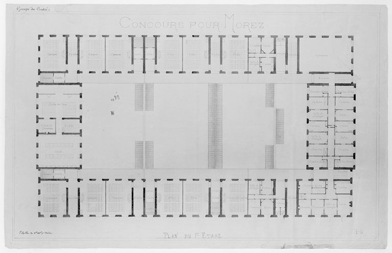 hôtel de ville, groupe scolaire, école professionnelle, tribunal, musée