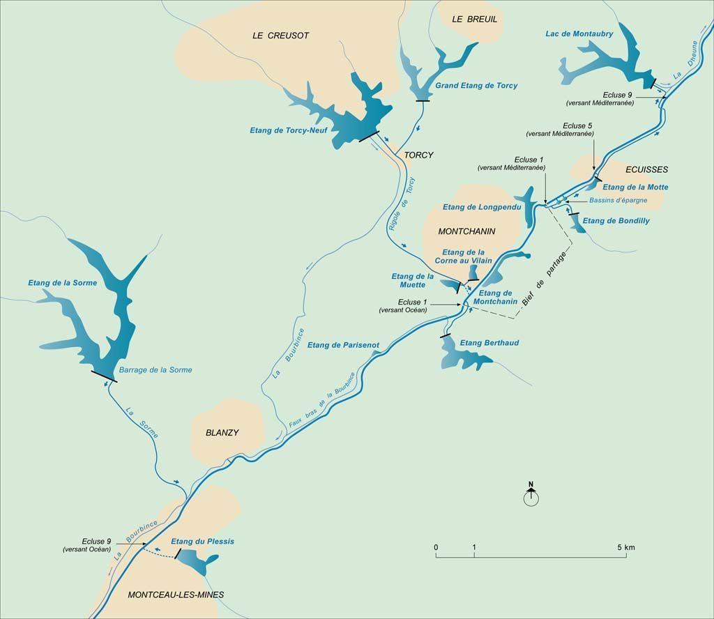 réservoir, étang de Longpendu (canal du Centre)