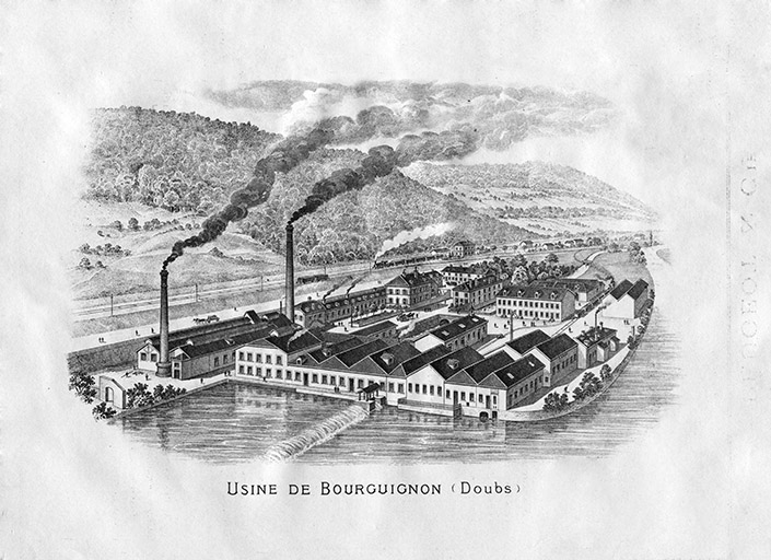 usine métallurgique dite forges de Bourguignon, actuellement usine de chaudronnerie et centrale hydroélectrique