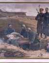 peinture monumentale : scène de la guerre de 1914-1918