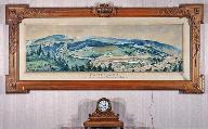 tableau et son cadre : Panorama de la voie ferrée Morbier - Morez
