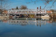 pont de chemin de fer dit la Cage de Louhans (la Seille canalisée)