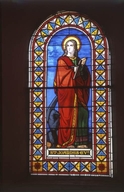 ensemble de six verrières décoratives et de deux verrières figurées : saint Joseph et saint Jean l'évangéliste