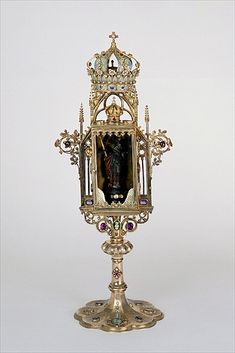 reliquaire-monstrance, couronne, statue (reliquaire-monstrance de Notre-Dame de Gray)