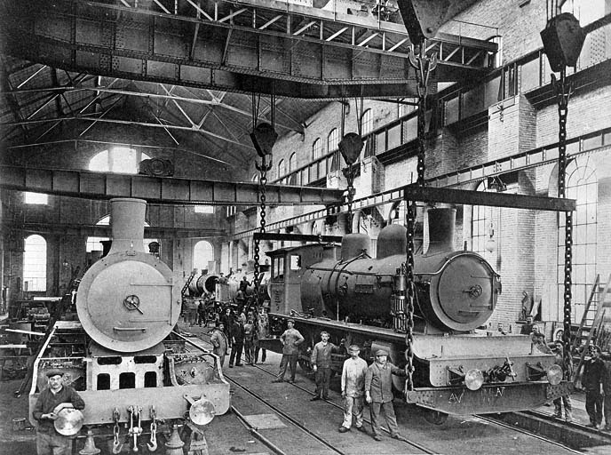 usine de construction mécanique et électrique de la Société alsacienne de Constructions mécaniques (SACM), puis Alsthom, puis Alsthom-Atlantique, puis GEC-Alsthom, actuellement Alstom
