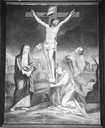 tableau : le Christ en croix, avec la Vierge, saint Jean et Marie-Madeleine
