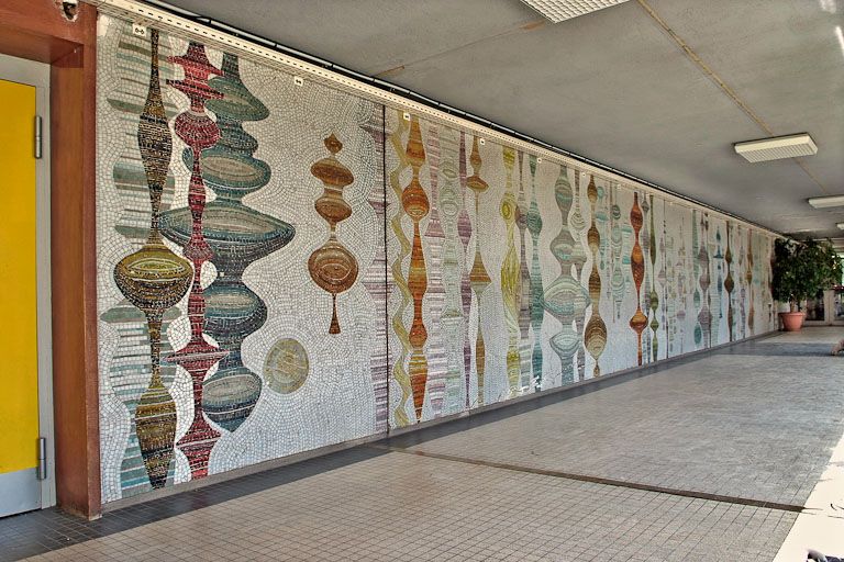 revêtement mural (mosaïque) : composition abstraite
