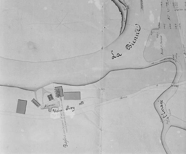usine de tabletterie (usine de tournerie), usine de menuiserie des Ets Chevassu