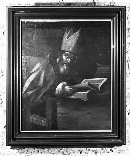 tableau : évêque lisant (saint Hilaire ?)