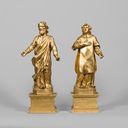 ensemble de statues de procession (4) : saint Bénigne, saint Pierre, saint Apôtre, saint diacre