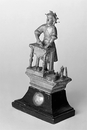 groupe sculpté (figurine) : saint Crépin et saint Crépinien
