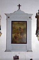 retable des fonts baptismaux et tableau : Baptême du Christ