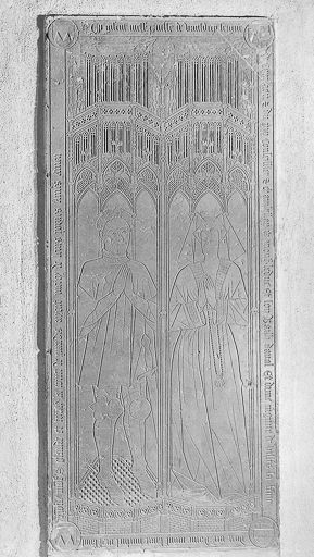 dalle funéraire de Guillaume de Vaudrey et de Marguerite de Villers-la-Faye