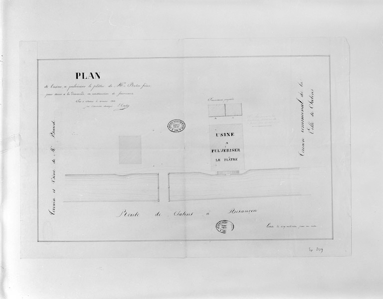 plâtrière, usine de préparation de produit minéral dite gypserie Clément