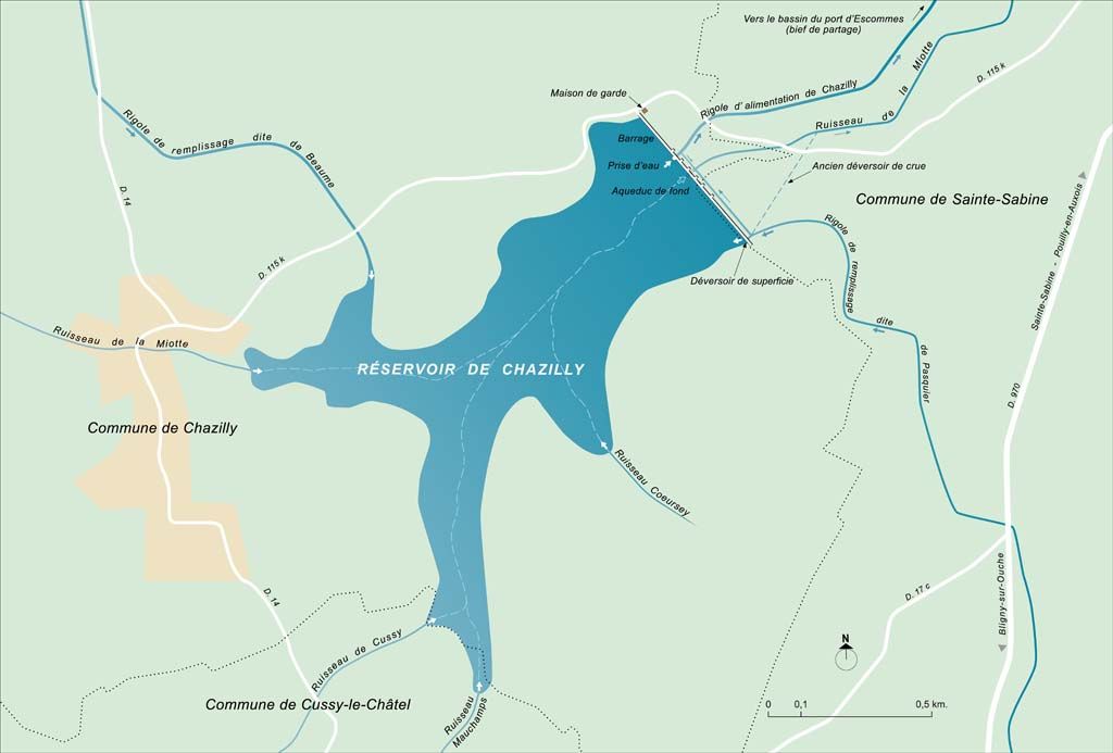 réservoir de Chazilly (canal de Bourgogne)