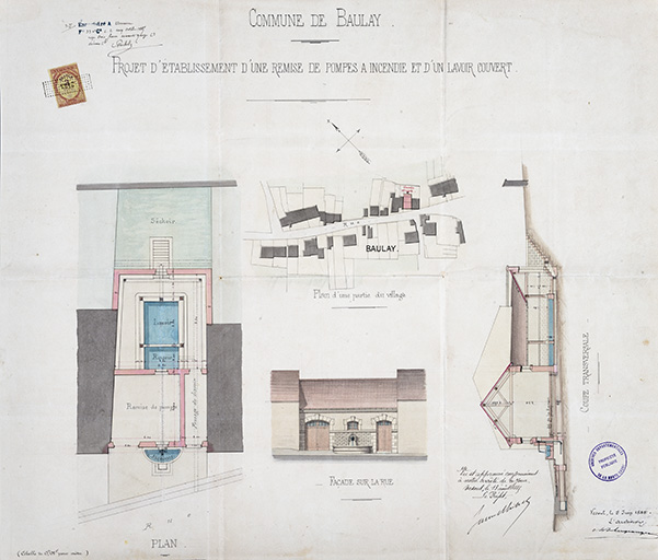 Lavoir et remise de pompe à incendie, rue des Vignes